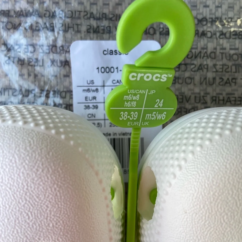Crocs Unisex Adult Classic Slip On White Sandals M6/W8